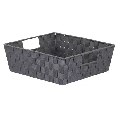 Home Basics Non-woven Open Strap Fabric Basket In Gray