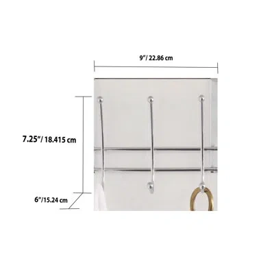 Home Basics Over The Door 3 Hook Coat Rack In Chrome