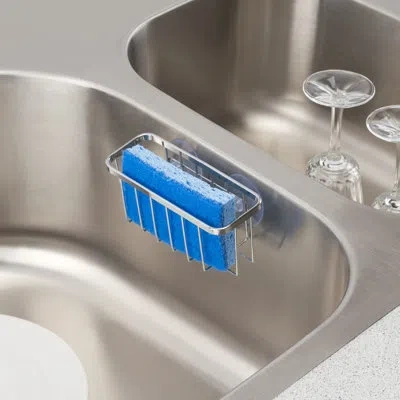 Home Basics Steel Sponge Holder In Chrome