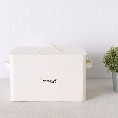 Home Basics Tin Bread Box In Ivory