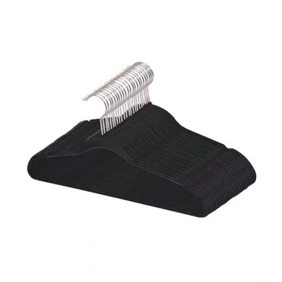 Home Basics Velvet Hanger For Dress/shirt/sweater In Black