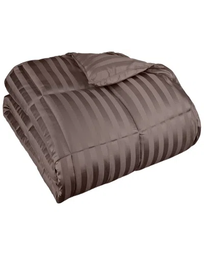 Home City Discontinued  Superior Down Alternative Stripes Comforter In Brown