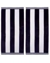 Home City Set Of Two Cabana Stripes Blue Beach Cotton Towels