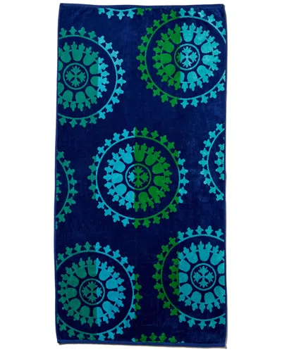 HOME CITY HOME CITY SET OF TWO WHEELS BLUE BEACH TOWELS