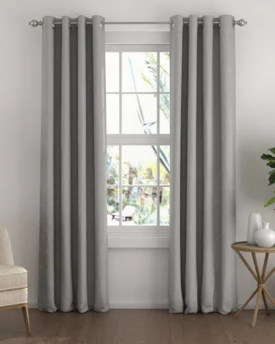 Home Collection 2 Panel Total Blackout Grommet Curtains In Gray