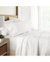 Home Collection 300 Thread Count 4pc Cotton Pattern Sheet Set In White