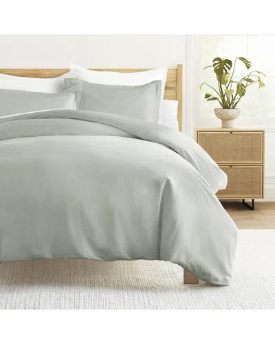 Home Collection 300 Thread Count Sateen Cotton Duvet Cover Set In Green