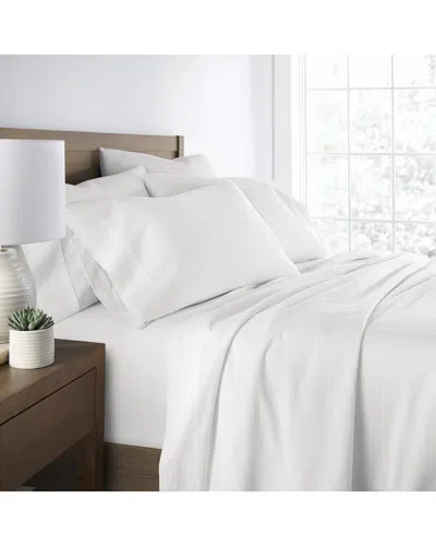 Home Collection 300tc Solid Brushed & Washed Cotton Sheet Set In White