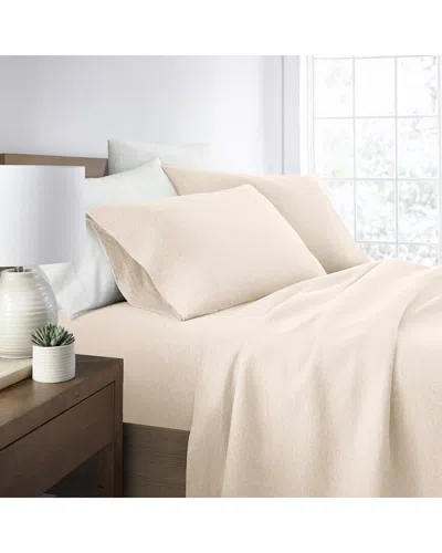 Home Collection 4pc Cotton Jersey Knit Sheet Set In Beige
