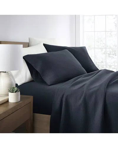 Home Collection 4pc Cotton Jersey Knit Sheet Set In Navy