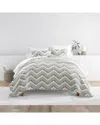 Home Collection All Season Diamond Chevron Reversible Quilt Set In Gray