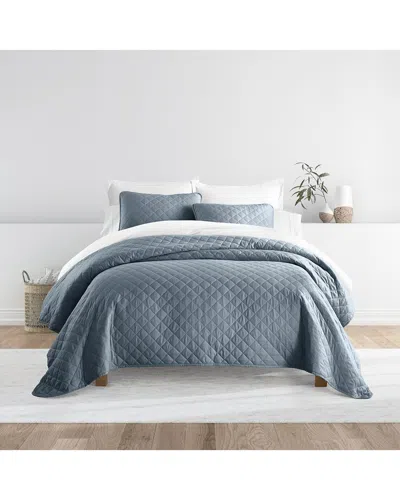 Home Collection All Season Diamond Stitch Quilt Set In Gray