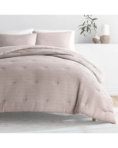 Home Collection All Season Down-alternative Waffle Textured Comforter Set In Neutral