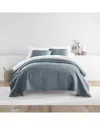 Home Collection All Season Floral Stitch Quilt Set In Blue