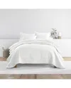 Home Collection All Season Floral Stitch Quilt Set In White