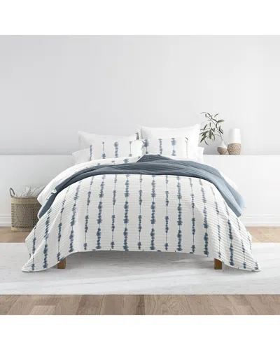 Home Collection All Season Shibori Reversible Quilt Set In White