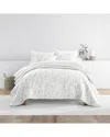 Home Collection All Season Distressed Damask Reversible Quilt Set In Gray