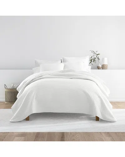 Home Collection All Season Stripe Stitch Quilt Set In Gray