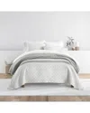 Home Collection All Season Summer Stripes Reversible Quilt Set In Gray