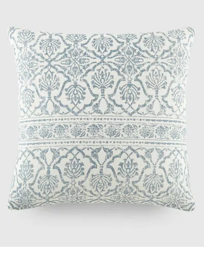 Home Collection Antique Floral Cotton Throw Pillow In Blue