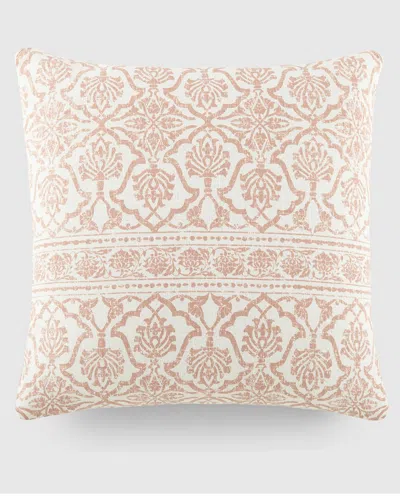Home Collection Antique Floral Cotton Throw Pillow Rose In White