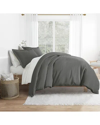 Home Collection Bedding Bundle Duvet Cover, Comforter & Sheet Set In Gray