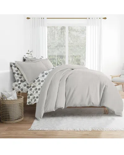 Home Collection Bedding Bundle Duvet Cover, Comforter & Sheet Set In Gray