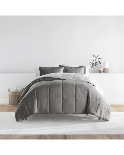 Home Collection Bedding Bundle Reversible Comforter & Sheet Set In Gray