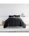 Home Collection All Season Lightweight Down Alternative Reversible Comforter In Black