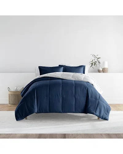 Home Collection Bedding Bundle Reversible Comforter & Sheet Set In Blue