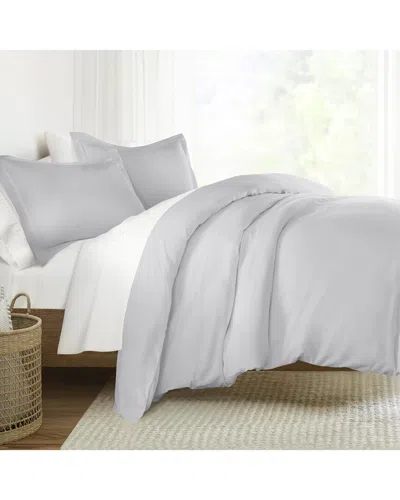 Home Collection Brushed Sateen Cotton Duvet Cover Set In Gray
