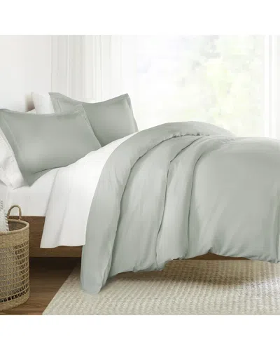 Home Collection Brushed Sateen Cotton Duvet Cover Set In Green