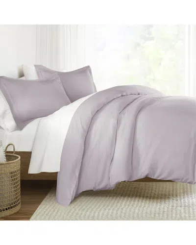 Home Collection Brushed Sateen Cotton Duvet Cover Set In Purple
