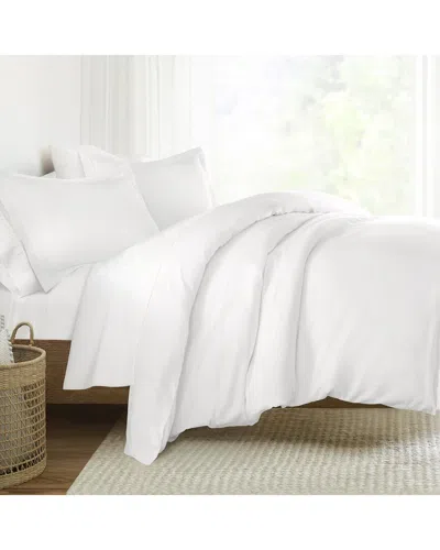 Home Collection Brushed Sateen Cotton Duvet Cover Set In White