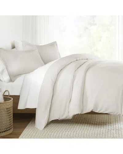 Home Collection Brushed Sateen Cotton Duvet Cover Set In White