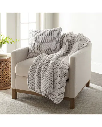 HOME COLLECTION HOME COLLECTION CHUNKY THROW BLANKET & PILLOW BUNDLE