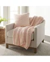 Shop Home Collection Chunky Throw Blanket & Pillow Bundle In Pink