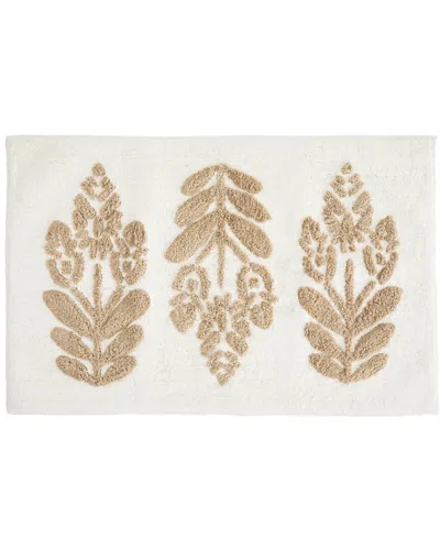 Home Collection Cotton Bath Mat In Folk Leaves