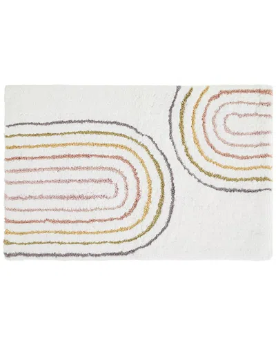 Home Collection Cotton Bath Mat In Rainbow In Neutral