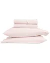 Home Collection Cotton Percale Solid Brushed & Washed Bed Sheet Set In Neutral