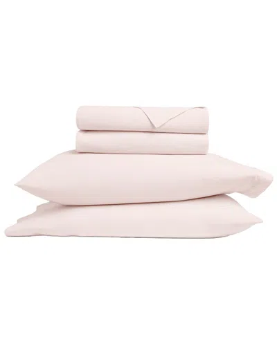 HOME COLLECTION HOME COLLECTION COTTON PERCALE SOLID BRUSHED & WASHED BED SHEET SET
