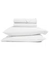 Home Collection Cotton Percale Solid Brushed & Washed Bed Sheet Set In Multi