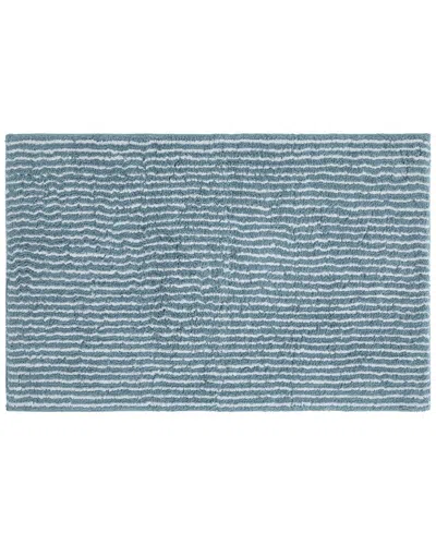 Home Collection Cotton Pinstripe Bath Mat In Blue