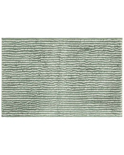 Home Collection Cotton Pinstripe Bath Mat In Green