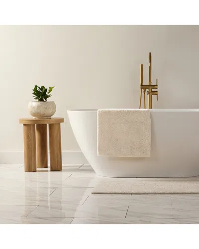 Home Collection Cotton Reversible Bath Mat In Neutral
