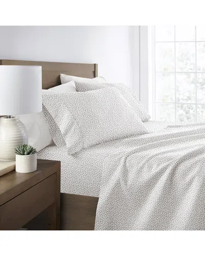 Home Collection Delicate Blossoms Patterned Ultra-soft Bed Sheet Set In White