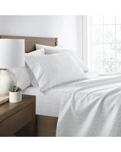 Home Collection Delicate Blossoms Patterned Ultra-soft Bed Sheet Set In White