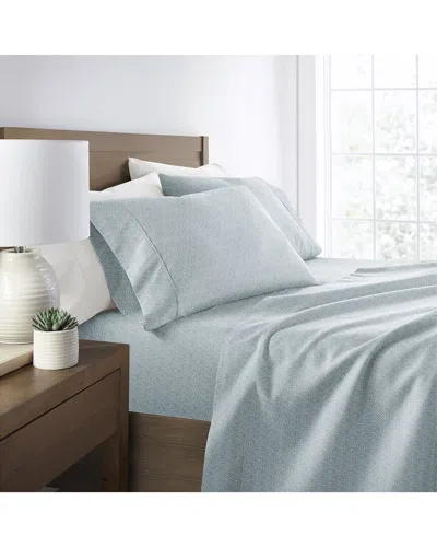 Home Collection Delicate Details Patterned Ultra-soft Bed Sheet Set In Blue