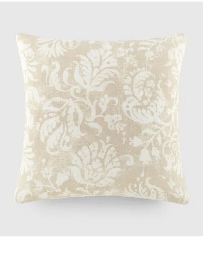 Home Collection Distressed Floral Cotton Throw Pillow In Neutral