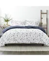 Home Collection Down Alt Forget Me Not Reversible Comforter Set In White